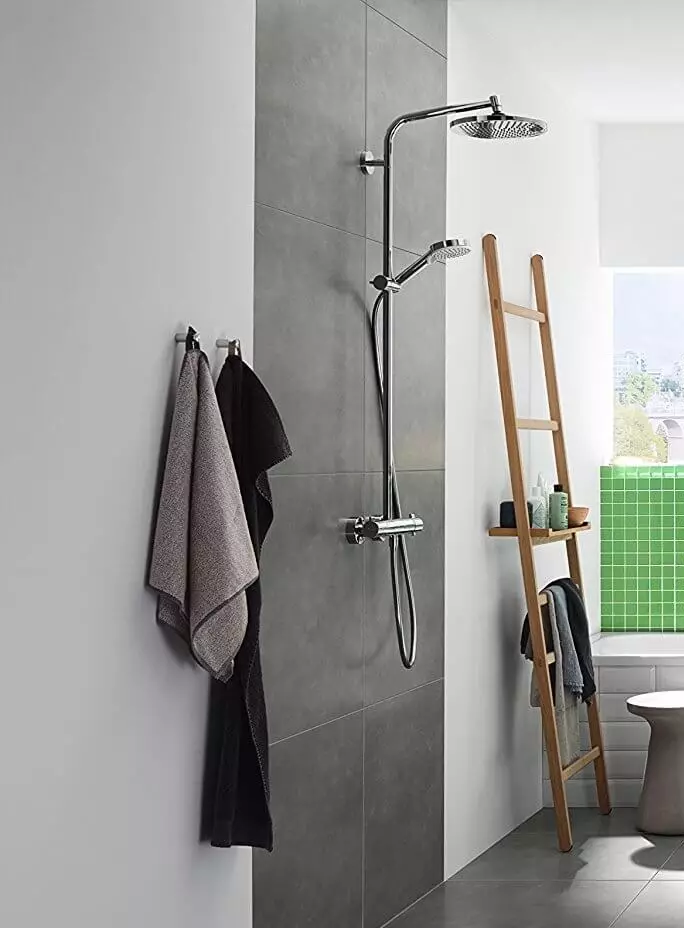 Shower rack with spelling: Bath system with top shower, panel with long and swivel twisted, choice of headset 10377_27