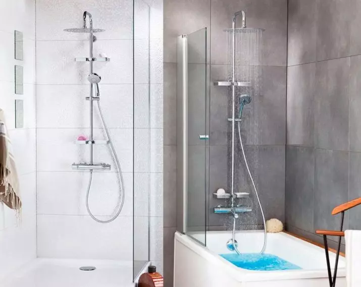 Yazım ile duş rafı: üst duşlu banyo sistemi, uzun ve döner bükülmüş panel, kulaklık seçimi 10377_28