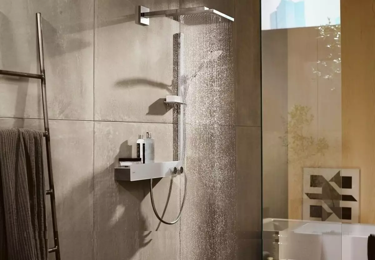 Shower rack with spelling: Bath system with top shower, panel with long and swivel twisted, choice of headset 10377_8
