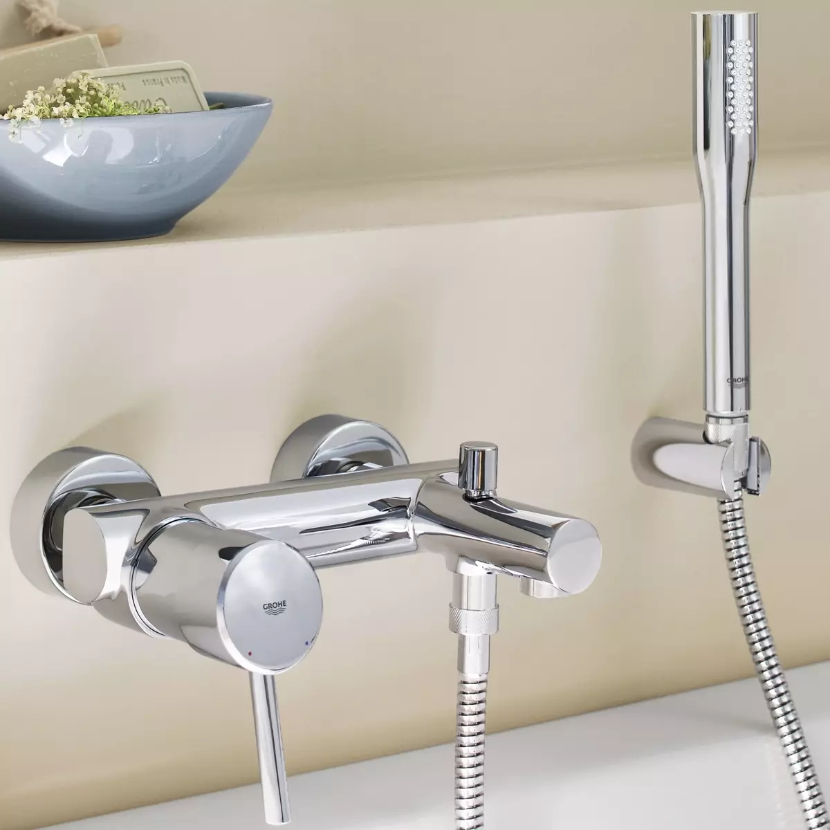 无尘淋浴龙头：单手墙壁搅拌机的特点，用于浴缸和淋浴型号没有喷口 10379_11