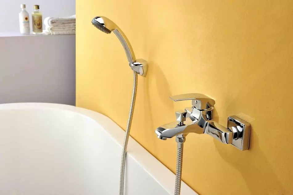 સેન્ડલેસ શાવર faucets: spout વિના સ્નાન અને સ્નાન મોડેલ્સ માટે એક હાથની દિવાલ મિક્સર્સની સુવિધાઓ 10379_3