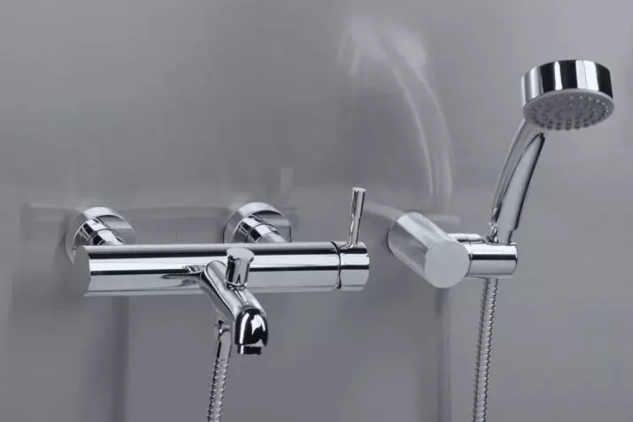 Misturadores com chuveiro para um banho (80 fotos): Como escolher? Guindastes de chuveiro russo, de Alemanha e outros países, quarto de casal e arte única, proprietário 10380_34