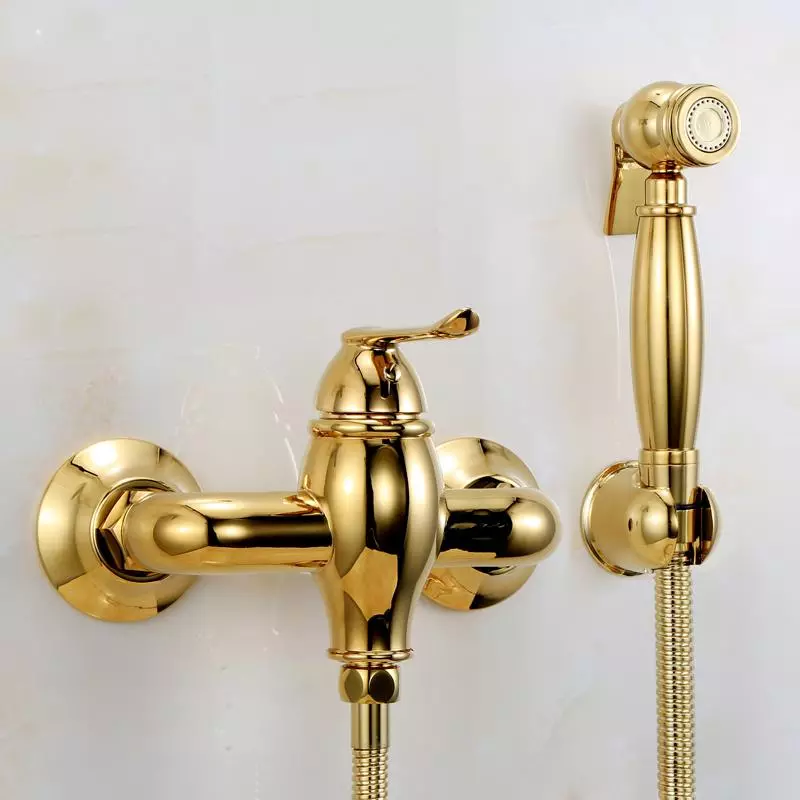 Mixers për lavaman me dush higjienike: për larjen e larjes së sipërme, të lartë dhe të artit të lartë, bronz dhe të bardhë, grohe dhe markave të tjera 10382_14