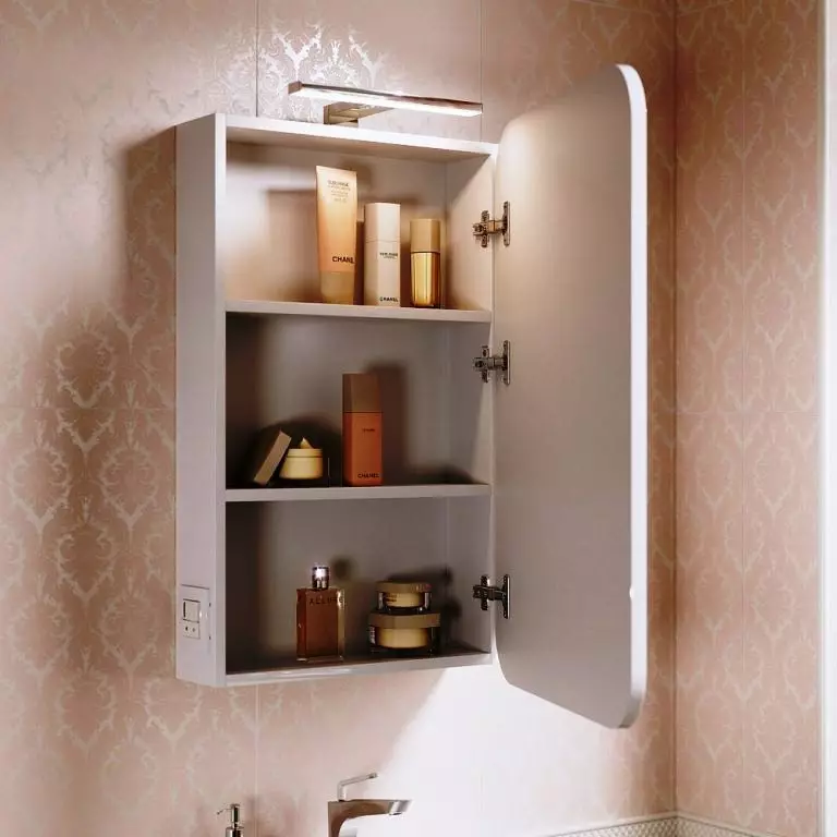Ormari u kupaonici (96 fotografija): Ugrađeni i ormari, modeli plastike i gips kartona. Koja je visina da objesite ormar nad sudoperom? 10388_39