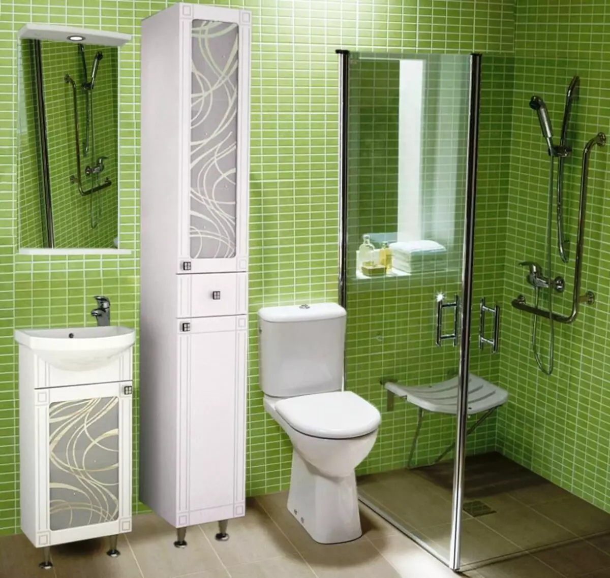 Kabinet di bilik mandi (96 foto): Model terbina dalam dan almari, model plastik dan plasterboard. Apakah ketinggian untuk menggantung loker ke atas sinki? 10388_75
