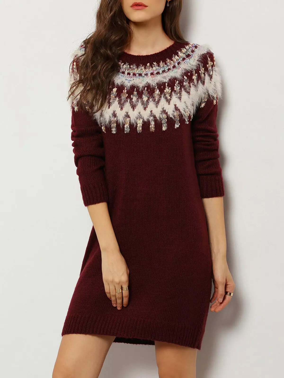 Pullover-Kleid (83 Fotos): Was trägt, um ein Pullover-Kleid zu tragen, mit Spitze, Schwarz, Hochzeit, für den vollen, Maxi-Pullover, warm, grau 1038_45