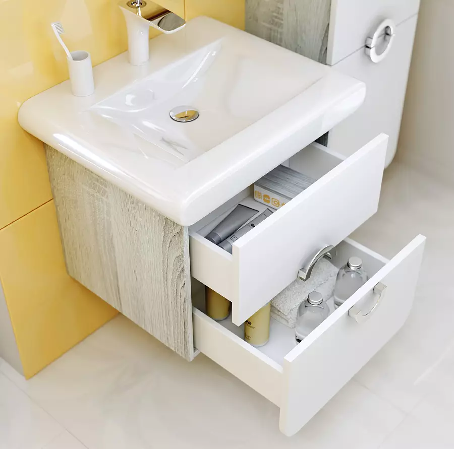 Dulapuri suspendate cu chiuveta în baie: 80 și 70, 50 și 100, 60 și alte dimensiuni de burții montate cu castron, înălțime 10395_27