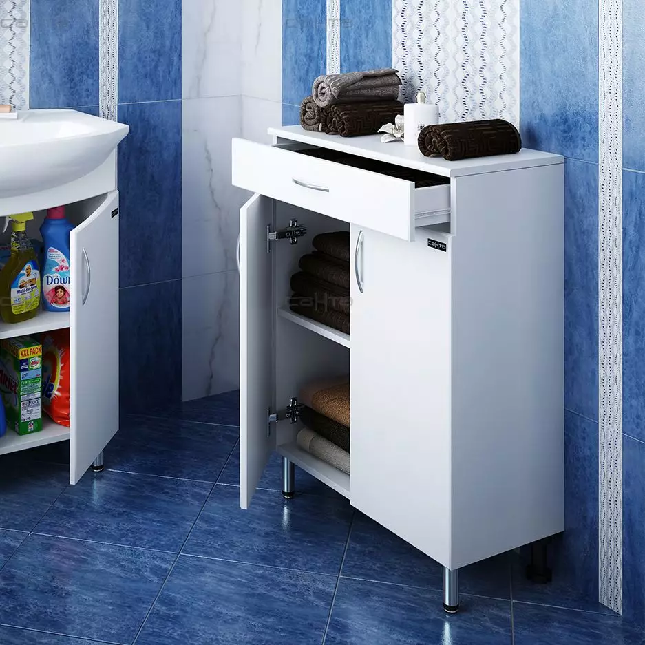 Jedhing ruangan ruangan: nganggo sink lan tanpa, ukuran 50-60 cm lan 70-80 cm, 90-80 cm, 90-100 cm lan ukuran kamar mandi liyane 10396_4