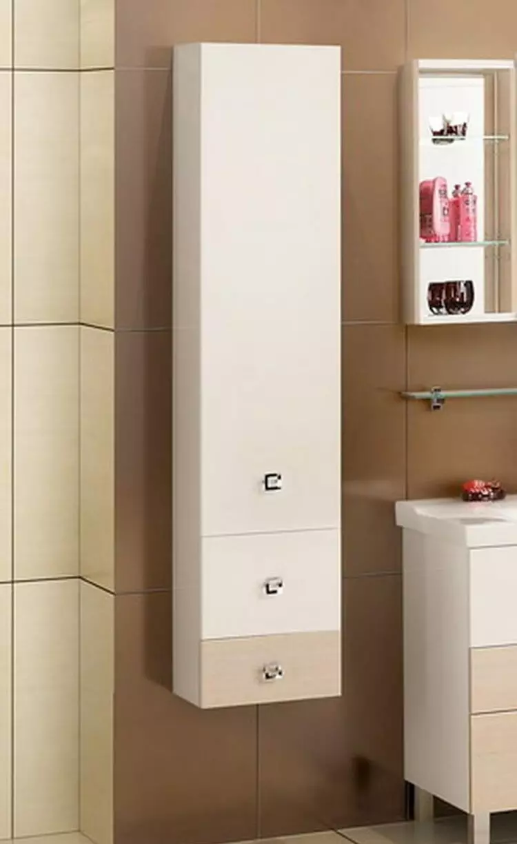 подвесной шкаф в ванную комнату дерево