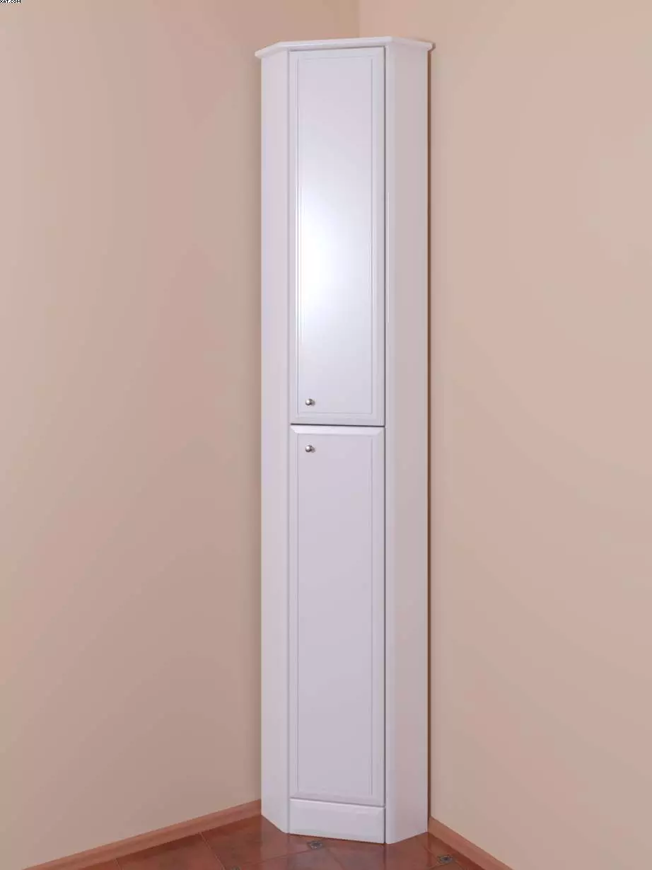 Kasus sudut di kamar mandi: ikhtisar lemari lantai dan terpasang, ukuran 30 cm dan 40 cm 10406_28