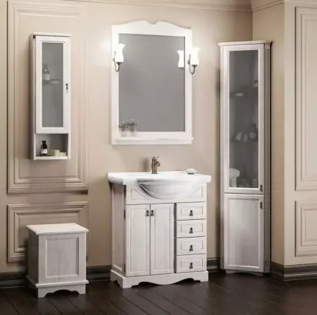 Sarokbetűk a fürdőszobában: A padló és a rögzített szekrények áttekintése, 30 cm méret és 40 cm 10406_47