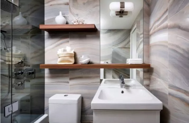 Scaffale in legno per il bagno: ripiani in legno montati in bagno, angolo e lavandino, altre opzioni 10407_15