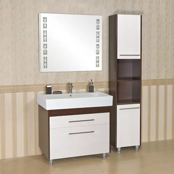 Armoires de sol dans la salle de bain (67 photos): grande commode et petits casiers, évaluation des meubles de IKEA 10412_13