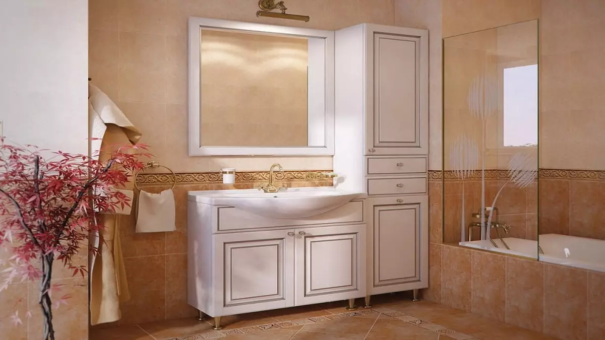 Armoires de sol dans la salle de bain (67 photos): grande commode et petits casiers, évaluation des meubles de IKEA 10412_28