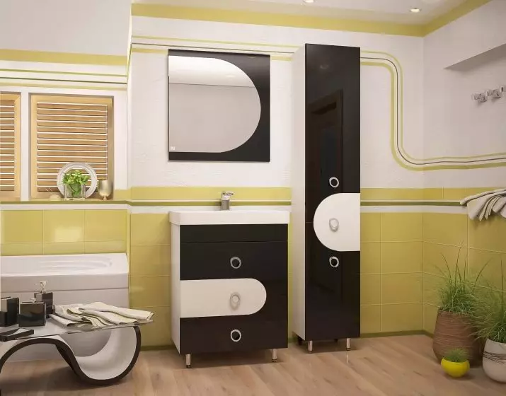 Kabinet lantai ing kamar mandi (67 foto): dada gedhe laci lan lemari cilik, review perabotan saka Ikea 10412_38