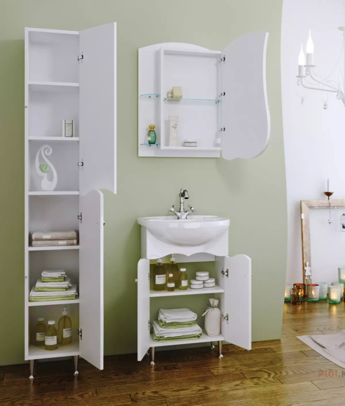 Armoires de sol dans la salle de bain (67 photos): grande commode et petits casiers, évaluation des meubles de IKEA 10412_45