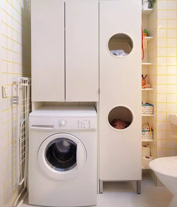 Waschmaschine im Badezimmer (101 Fotos): Innendesign Merkmale des Inners des Badezimmers mit einer Waschmaschine in modernen und anderen Stilrichtungen 10413_23