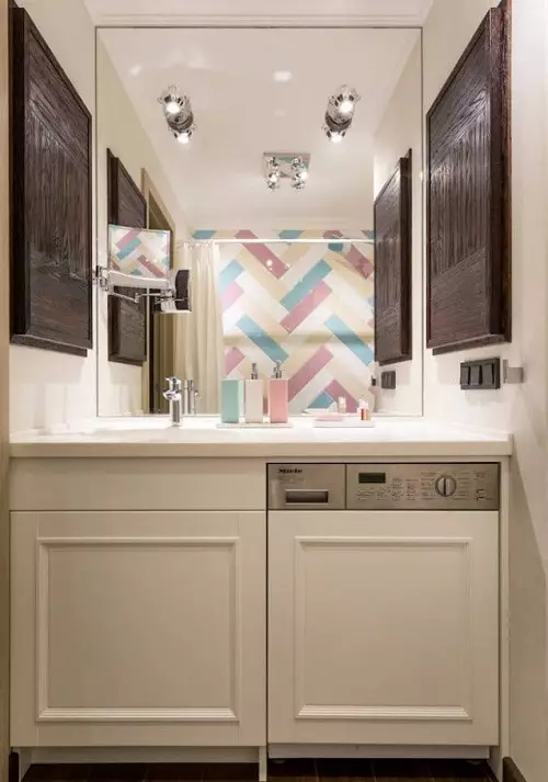 बाथरूम में वॉशिंग मशीन (101 फोटो): आधुनिक और अन्य शैलियों में वॉशिंग मशीन के साथ बाथरूम के इंटीरियर की आंतरिक डिजाइन विशेषताएं 10413_24