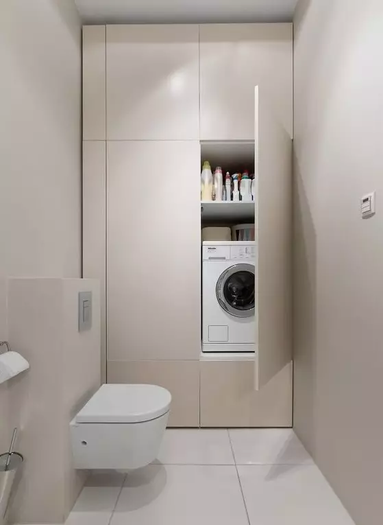 बाथरूम में वॉशिंग मशीन (101 फोटो): आधुनिक और अन्य शैलियों में वॉशिंग मशीन के साथ बाथरूम के इंटीरियर की आंतरिक डिजाइन विशेषताएं 10413_33