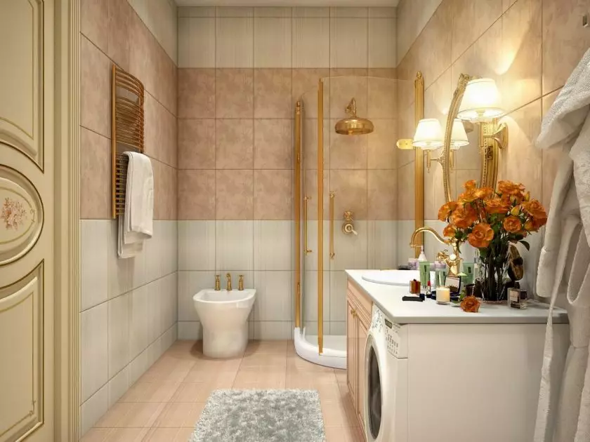 Perilica rublja u kupaonici (101 fotografije): Interijer Design značajke interijera kupaonice s perilicom rublja u modernim i drugim stilovima 10413_4