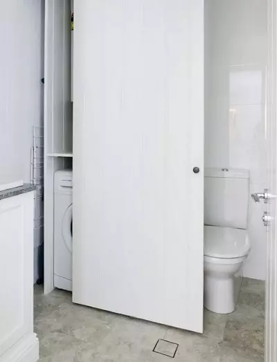 Mesin cuci di kamar mandi (101 poto): fitur desain interior tina interior tina kamar mandi sareng mesin cuci dina gaya modern sareng gaya sanés 10413_55
