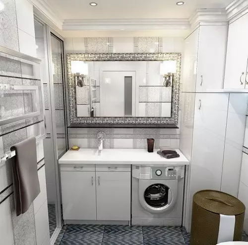 Пральна машина у ванній (101 фото): особливості дизайну інтер'єру ванної кімнати з пральною машиною в сучасному і інших стилях 10413_6