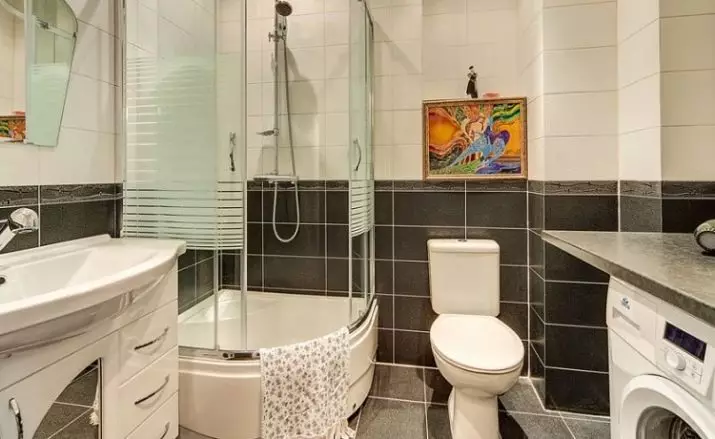 बाथरूममध्ये वॉशिंग मशीन (101 फोटो): आधुनिक आणि इतर शैलींमध्ये वॉशिंग मशीनसह बाथरूमच्या आतील भागात इंटीरियर डिझाइन वैशिष्ट्ये 10413_73
