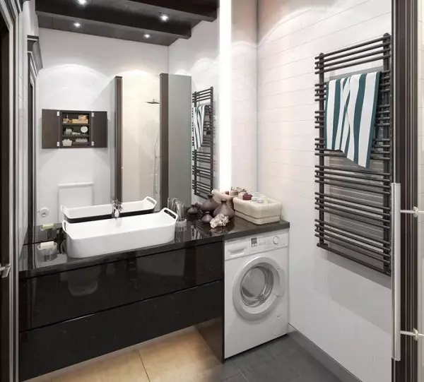 Пральна машина у ванній (101 фото): особливості дизайну інтер'єру ванної кімнати з пральною машиною в сучасному і інших стилях 10413_76