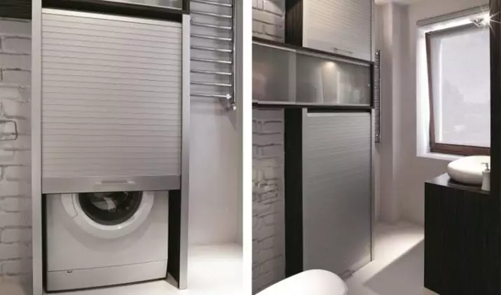 מכונת כביסה בחדר האמבטיה (101 תמונות): עיצוב פנים תכונות של פנים חדר האמבטיה עם מכונת כביסה בסגנונות מודרניים אחרים 10413_82