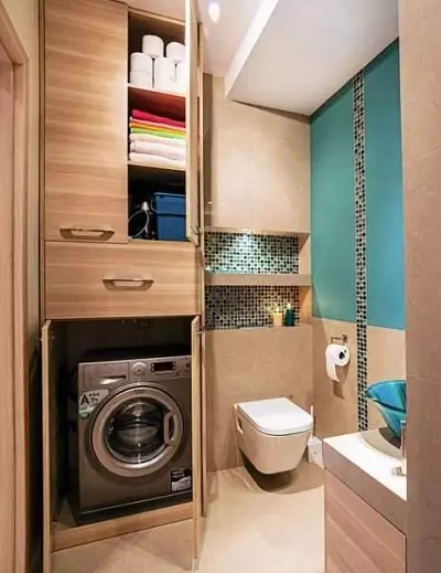 Máquina de lavar roupa no banheiro (101 fotos): Recursos de design de interiores do interior do banheiro com uma máquina de lavar roupa em modernos e outros estilos 10413_83