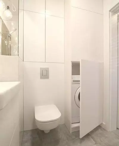 बाथरूम में वॉशिंग मशीन (101 फोटो): आधुनिक और अन्य शैलियों में वॉशिंग मशीन के साथ बाथरूम के इंटीरियर की आंतरिक डिजाइन विशेषताएं 10413_89