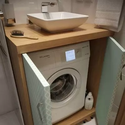 Waschmaschine im Badezimmer (101 Fotos): Innendesign Merkmale des Inners des Badezimmers mit einer Waschmaschine in modernen und anderen Stilrichtungen 10413_91