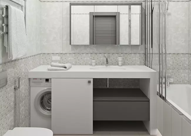 Perilica rublja u kupaonici (101 fotografije): Interijer Design značajke interijera kupaonice s perilicom rublja u modernim i drugim stilovima 10413_95
