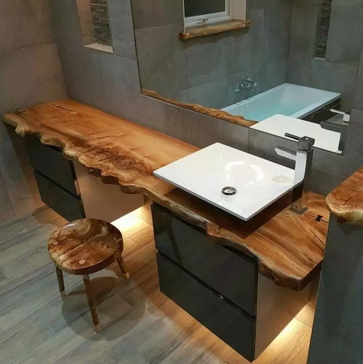 آشپزخانه چوبی در حمام: انتخاب زیر میز های سینک تخت از SLABA، آرایه و از مواد دیگر 10415_43