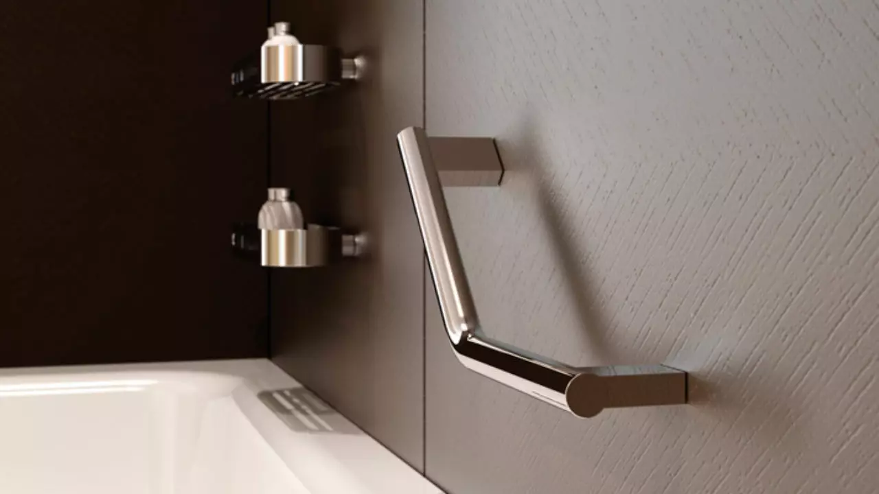 A fürdőszobákhoz (40 fotók): Válasszon egy fogantyút a falon a vákuumos szopókon és más támogatási modelleken. Hogyan helyezze el őket? 10418_14