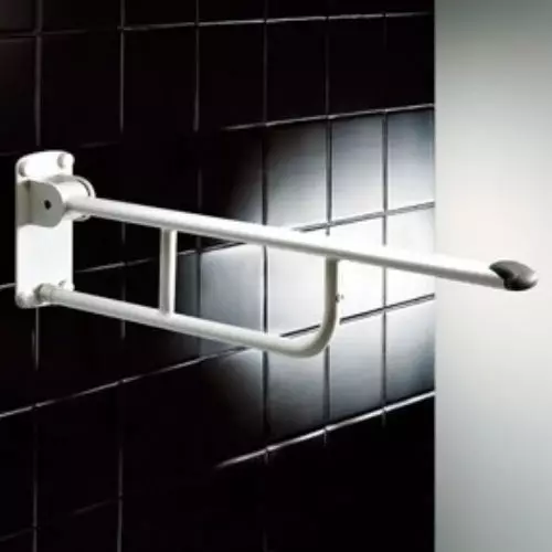 浴室的扶手（40张照片）：在真空吸盘和其他支持型号上选择墙上的手柄。如何定位它们？ 10418_18