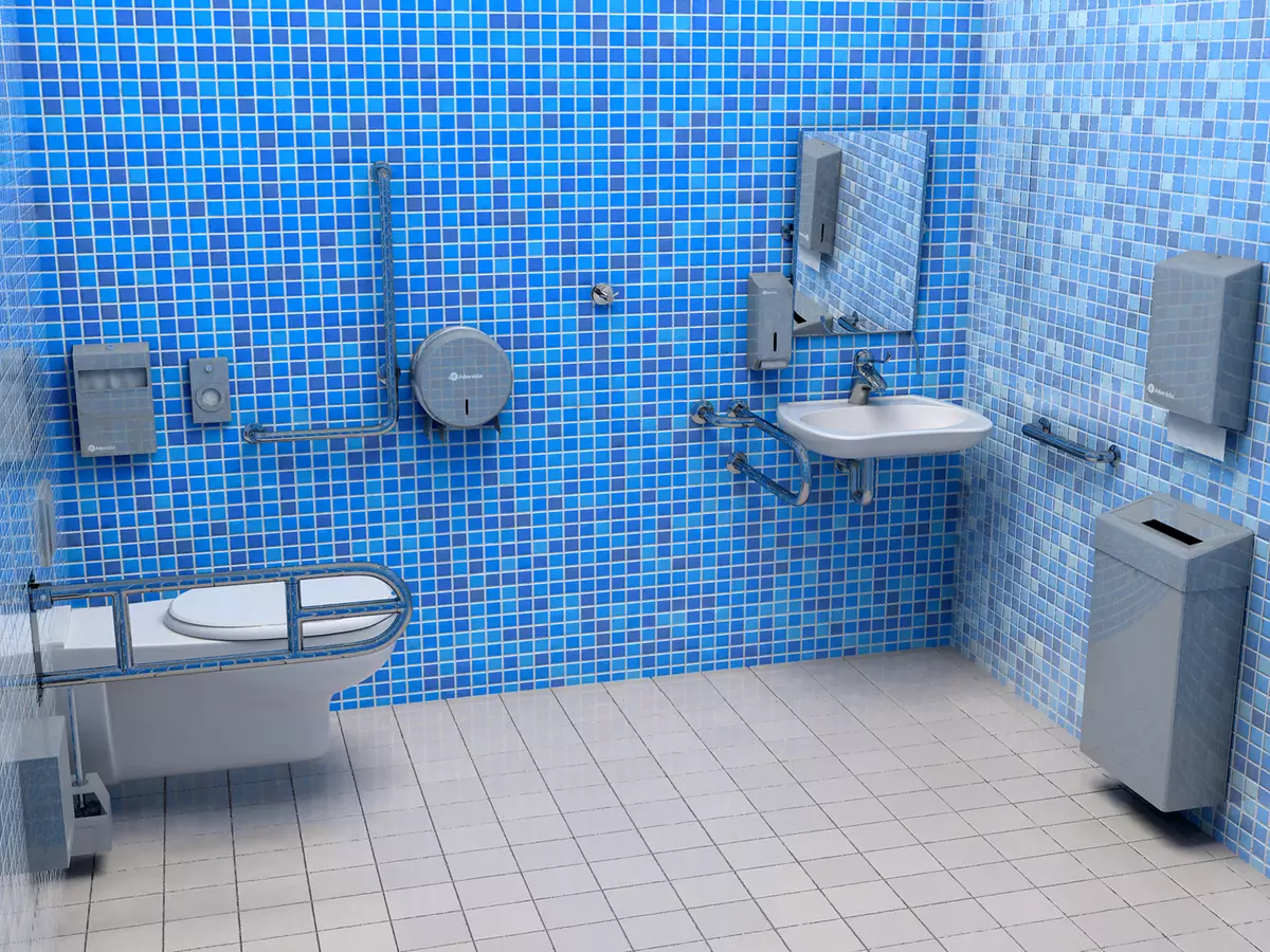 Leuningen voor de badkamer (40 foto's): Kies een handvat op de muur op vacuümzuigers en andere ondersteuningsmodellen. Hoe ze te positioneren? 10418_24