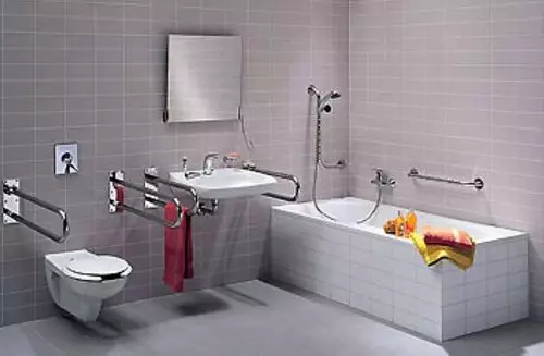 Räcken för badrummet (40 foton): Välj ett handtag på väggen på vakuumsugare och andra supportmodeller. Hur man placerar dem? 10418_4