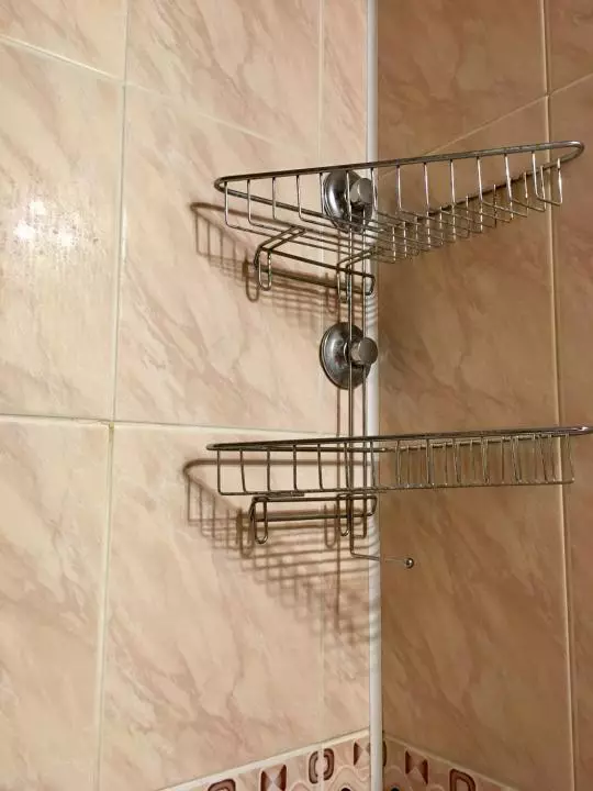 Shelf para sa mga tuwalya sa banyo (63 mga larawan): may mga kawit at pader, 50 cm mula sa hindi kinakalawang na asero, may hawak ng tuwalya na may istante sa banyo at ang iba pa 10421_19