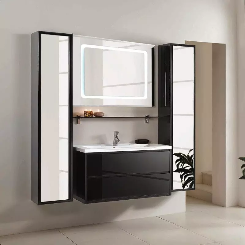 Set Bathroom (45 wêne): Serokên Italiantalî û markayên din. Meriv çawa meriv bi makîneya şuştinê re hevrêz dike? 10422_4