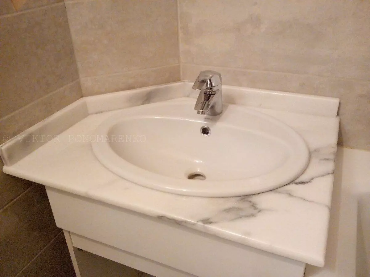 Mark 욕실 카운터 탑 : 욕실에서 흰색 및 다른 색상의 대리석 성형 모델을 선택하십시오 10423_20