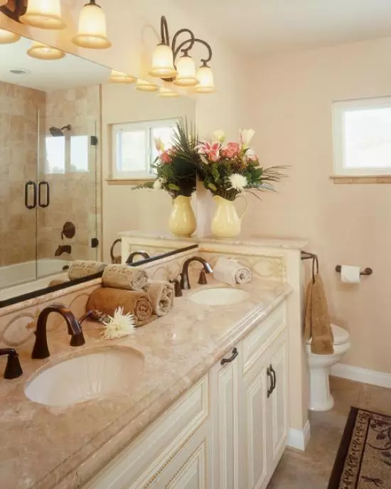 Mark bathroom countertops: Choose marble molded models of white and other color in the bathroom 10423_26