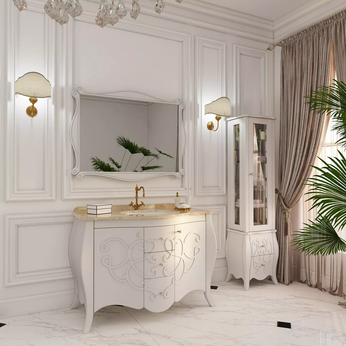 Mark badkamer aanrecht: kies marmeren gevormde modellen van witte en andere kleur in de badkamer 10423_6