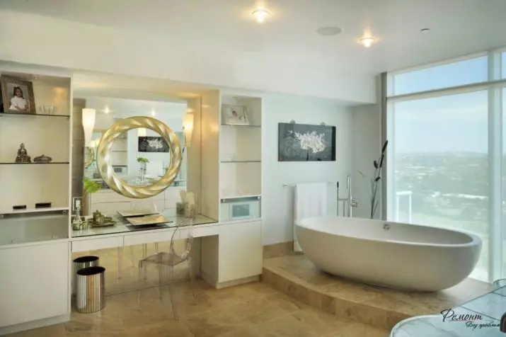 Miroir rond dans la salle de bain: miroirs design dans un cadre en bois, miroirs ronds de couleur noire et autre pour la salle de bain 10427_2