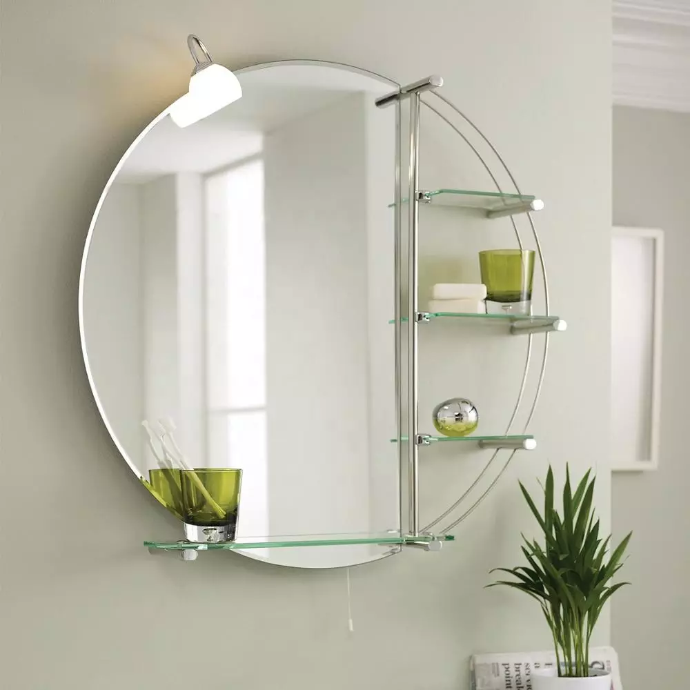 Miroir rond dans la salle de bain: miroirs design dans un cadre en bois, miroirs ronds de couleur noire et autre pour la salle de bain 10427_26