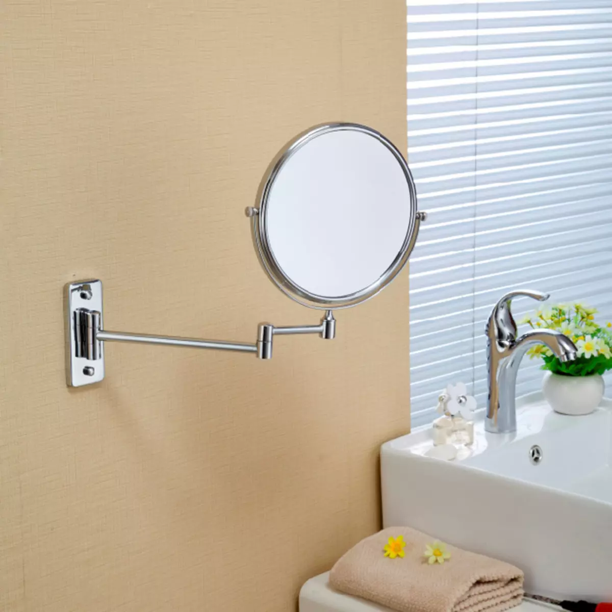 Miroir rond dans la salle de bain: miroirs design dans un cadre en bois, miroirs ronds de couleur noire et autre pour la salle de bain 10427_28