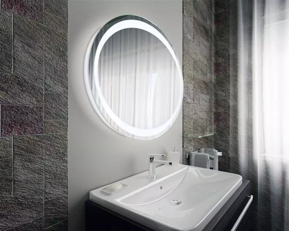 Miroir rond dans la salle de bain: miroirs design dans un cadre en bois, miroirs ronds de couleur noire et autre pour la salle de bain 10427_42