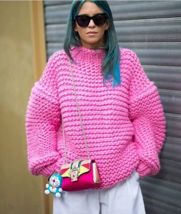 Sweater de Oversiz (89 fotos): Que usar unha camisola surround, sen modelos de moda 1043_33