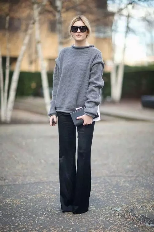 Sweater de Oversiz (89 fotos): Que usar unha camisola surround, sen modelos de moda 1043_72