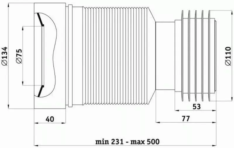 Corrugation for toilet (46 foto): 110 mm dan dimensi lainnya. Apa gelombang sudut pendek dengan ketukan, tiriskan dan model lainnya? 10445_31